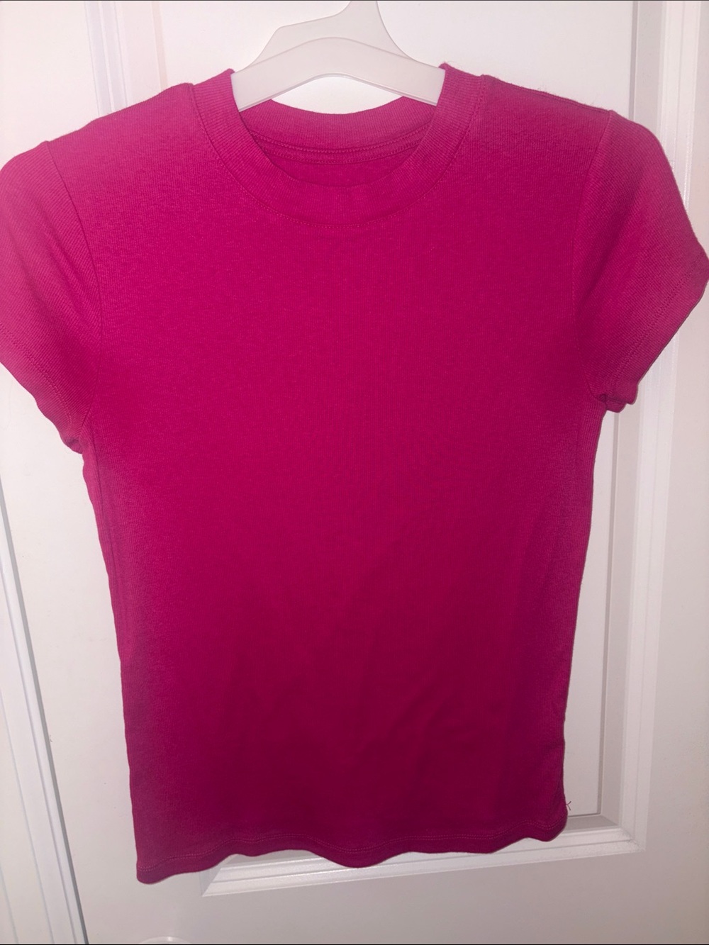 Target Fitted Short Sleeve Tee in Bright Pink